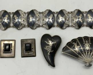 Lot4 Sterling Silver SIAM Jewelry Set, Mexico More
