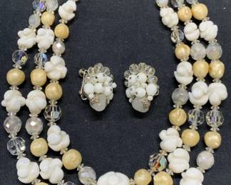 2 VENDOME Faux Pearl Crystal Necklace, More
