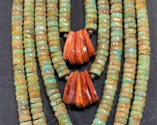 MATT CORIZ Spiny Oyster & Turquoise Necklace
