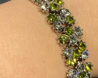 TRIFARI Green & Colorless Crystal Bracelet
