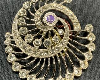 ORA ORIGINAL Silver Tone Crystal Brooch

