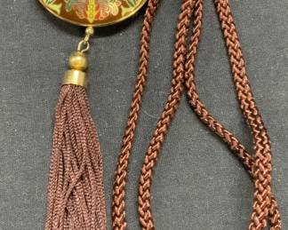 Chinese Cloisonne Enamel Pendant Necklace

