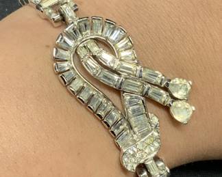 MAZER BROS Silver Tone Crystal Bracelet
