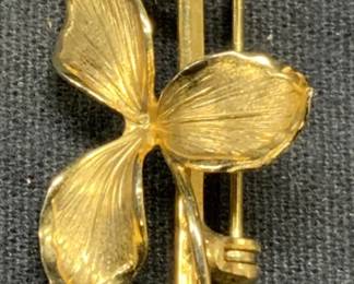 PASTELLI Brushed Gold Tone Rose Brooch
