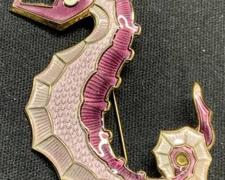 DAVID ANDERSEN Sterling Silver Seahorse Brooch
