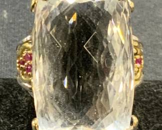 Sterling Silver Transparent Topaz Ring
