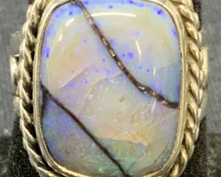Sterling Silver Blue Opal Ring
