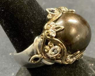 MICHAEL VALITUTTI Sterling Slvr Black Diamond Ring
