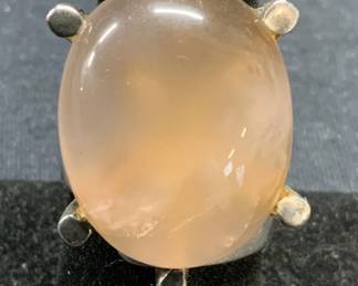 Sterling silver Peach Tone Gemstone Cocktail Ring
