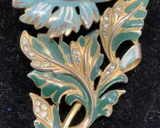 EJA ENAMEL FLOWER BROOCH, JEWELRY
