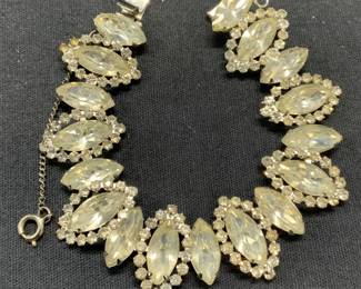 WEISS Silver Tone Colorless Crystal Bracelet
