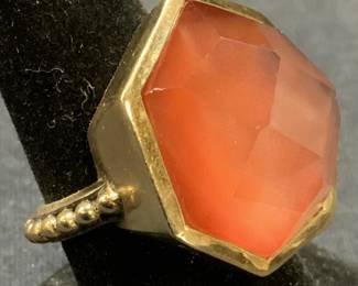 STEPHEN DWECK Gold Plate Pink Quartz Ring
