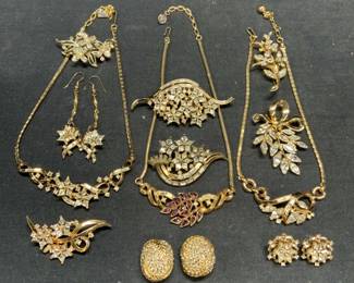 12 TRIFARI, Ciner + Crystal Brooches & Necklaces
