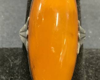 APG 830 Silver Amber Statement Ring
