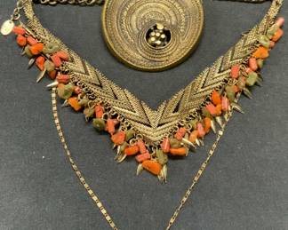 2 JORMA LAINE Bronze Pendant Necklace, More
