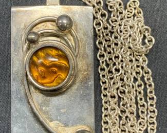 AD DESIGN Modernist Pendant Necklace, Denmark
