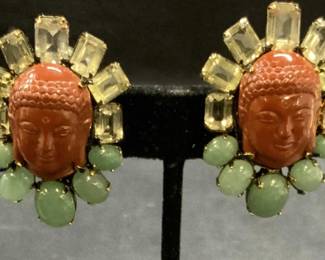 IRADJ MOINI Buddha Aventurine & Jasper Earrings
