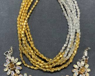 2 SCHIAPARELLI Crystal Bracelet, VOGUE Necklace
