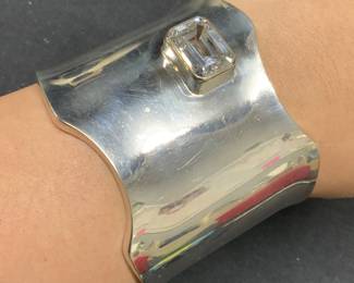 Signed Mexican Sterling Silver Cuff Bracelet
