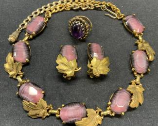 3 SCHIAPARELLI Crystal Necklace & Earrings, More
