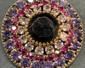 WEISS Purple Crystal Statement Brooch
