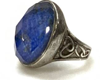 WK Sterling Silver Lapis & Quartz Ring
