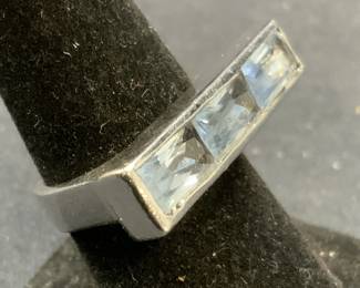 Sterling Silver & Blue Spinel Ring
