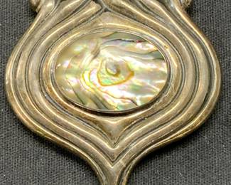 MMA Sterling Silver Abalone Shell Brooch, Mexico
