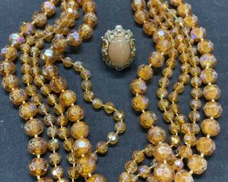 2 SELINI Crystal Necklace, Sterling Silver Ring
