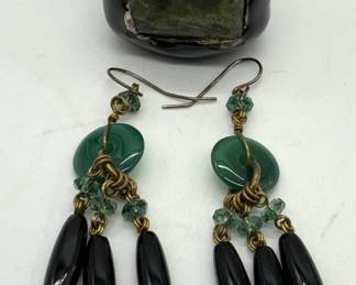 2 Sterling Silver Green Gemstone Ring, More
