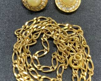 2 FJ 14k Gold Chain Necklace, ROMAN Earrings
