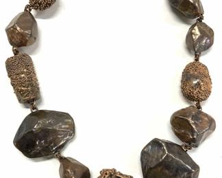 Artisan Chunky Copper Tn Avant- Garde Necklace
