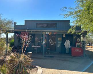 This is the casita!  We have vintage signage and Cocoa Cola items!  There’s even a vintage gas tank 