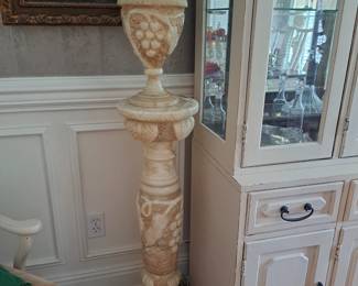 Vintage Carved Alabaster Fern Stand w/Urn (1 of 2)