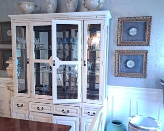 Asian Inspired China Cabinet by Bernhardt (matching Table w/8 Chairs & Server)