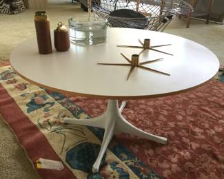 MCM Herman Miller  27" Round White Laminate Coffee Table
