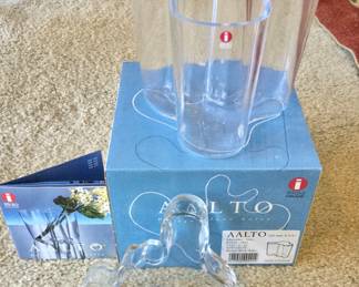 NIB Vintage Alvar Aalto Free Form Vase & Dish