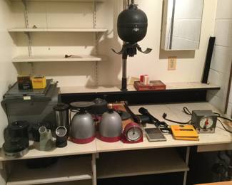 Vintage Leitz Enlarger w/various photography equipment