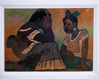 146. Diego Rivera (1886-1957) 1936 Watercolor and Ink.  Title: ' La Nina con Chal' Gouache, watercolor, ink and ink wash, on heavy wove paper, signed and dated ‘Diego Rivera 1936’. Fresh strong colors, in very good condition, framed  Reference: Samuel Ramos, Diego Rivera Acuarelas, 1935-1945, Colección Frieda Kahlo, Mexico City, 1948, pl.