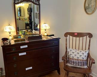 Nice older dresser, and rocker