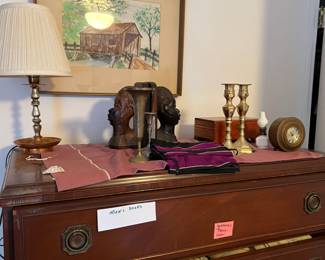 Master bedroom gentleman’s mahogany dresser
