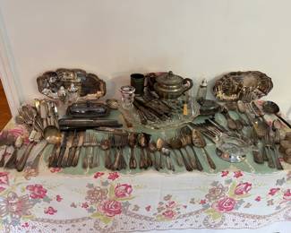 Mostly silverplate. Some gorgeous old patterns just need polishing