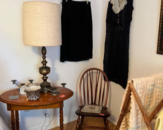 Old linens, clothing, master bedroom 