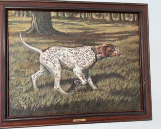 Nice bird dog oil painting