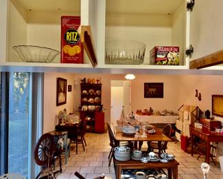 Glass salad or serving bowls, Ritz tin