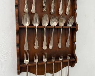 Spoon collection, and old forks, (sterling and old silverplate)