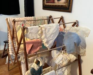 Baby and child clothes and small chenille bedspread