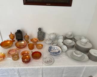 Wheat china, carnival glass, etc