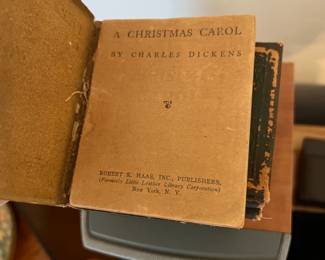 Stack of Little leather Library books, early 1900s