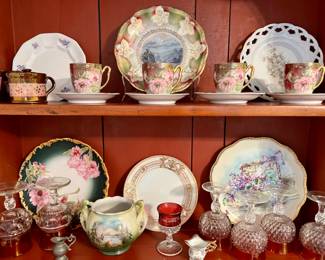 Lovely old porcelain and glass